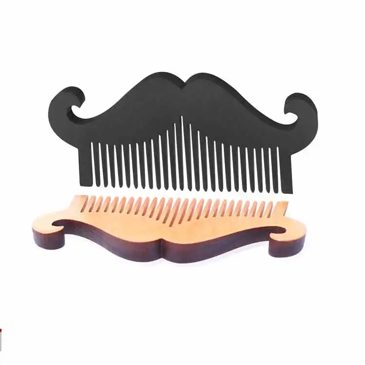 HX12 Brown Skull Design Wooden Beard Comb for Men with Sexy Beard