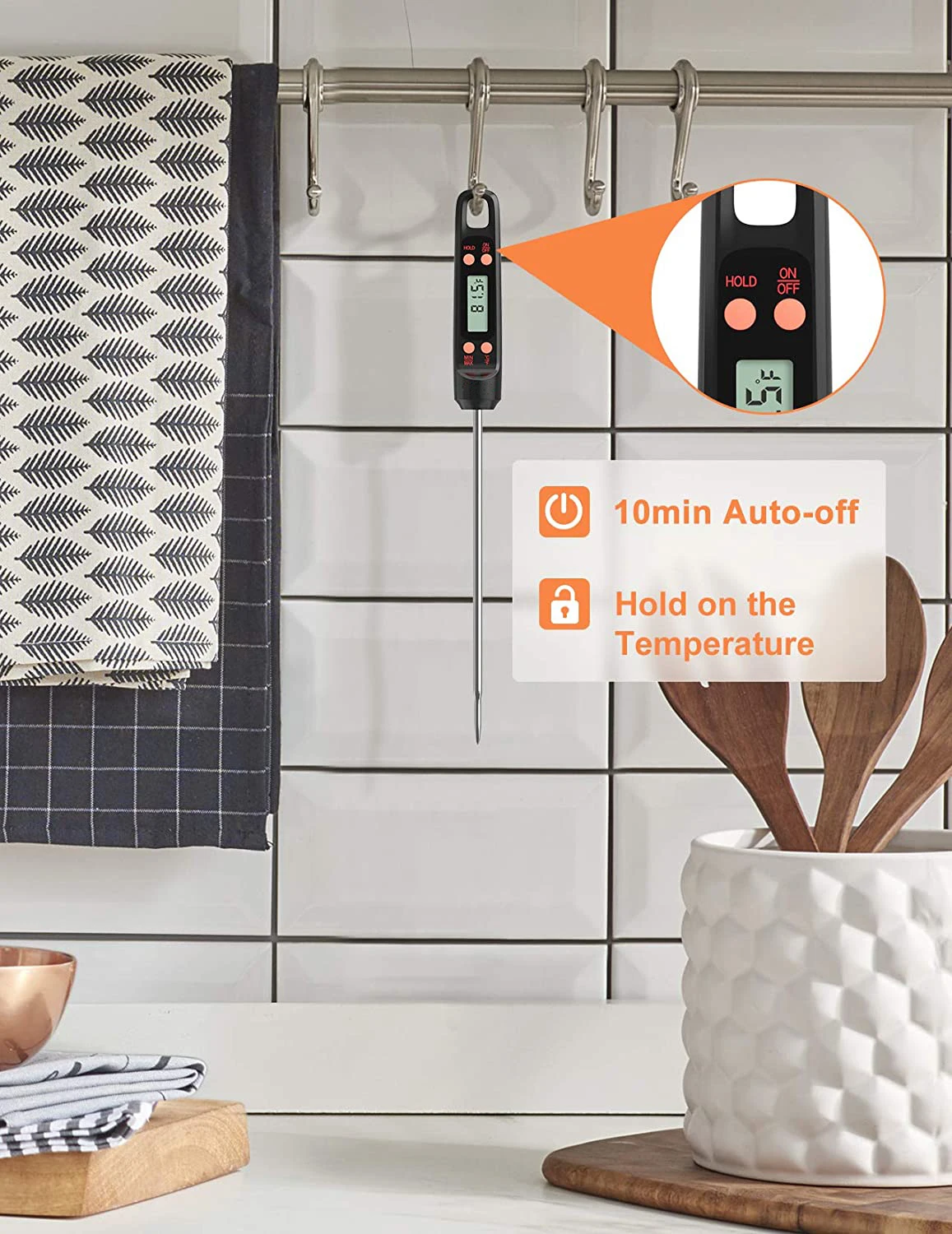 Instant Fast Read Meat For Cooking Food Candy Smart Bbq Digital Backlight Mini Grilling Thermometer