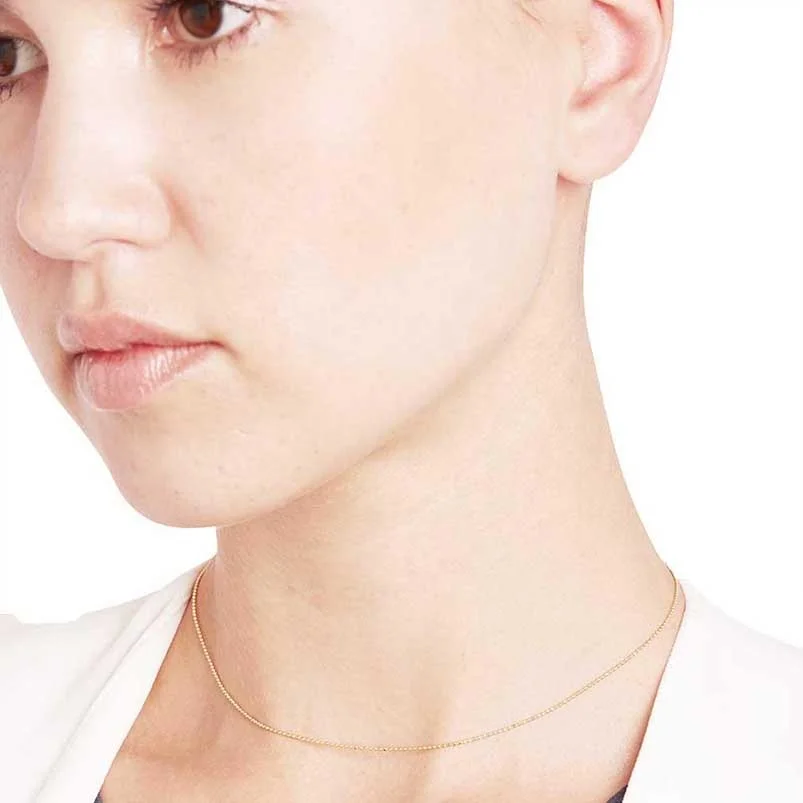 Gemnice high quality 925 silver jewelry bead chain men choker necklace