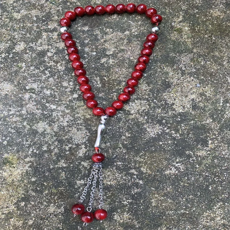 33 мусульманское ожерелье Toptan Misbaha Mala молитвенные бусины Tesbih Rudraksha