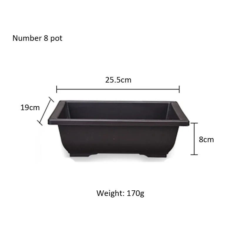 Garden tool dark brown plastic mini pots planters bonsai tree pot different size flower pot and tray for plant