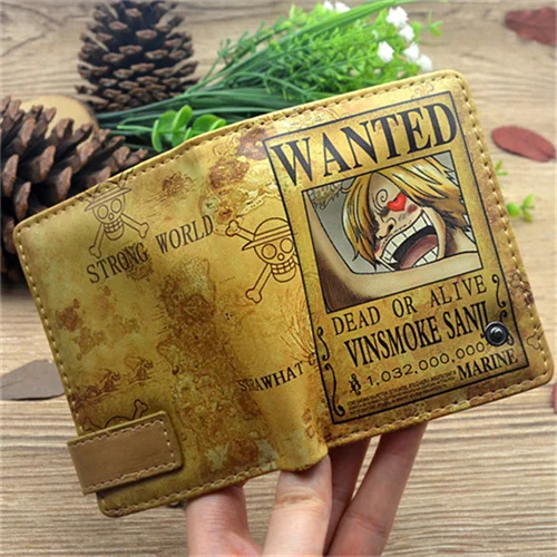 HNSC7 Style Short Coin Wallets Anime PU Purse WANTED DEAD or ALIVE Nika Luffy 1 PIECE Women Men Kids Child Wallet Card Holders