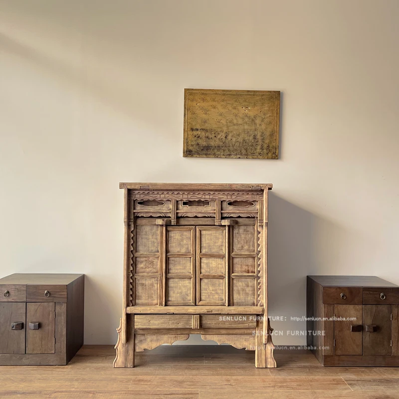 Factory Wholesale Antique Chinese Solid Wooden Dining Cabinet Living Room Cabinets