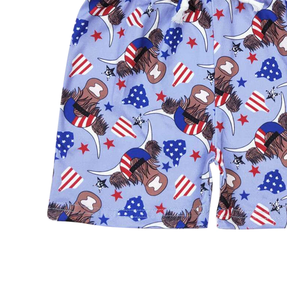 SS0204 Alpine bull Head Star Blue shorts high quality personalized reasonable price kids shorts casual