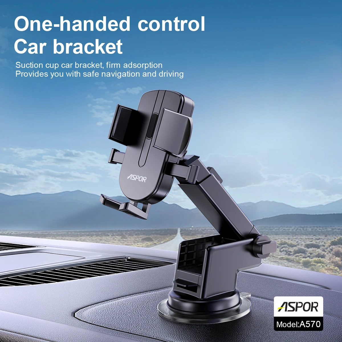 ASPOR A570 ASPOR New Mobile Phone Holder Car Bracket A570 360 Degree Rotation Strong Suction Cup