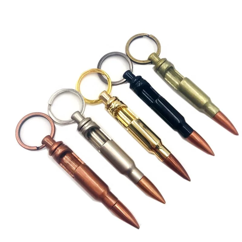 Zinc alloy plating 6 colorful metal bullet Keychain Bottle Opener