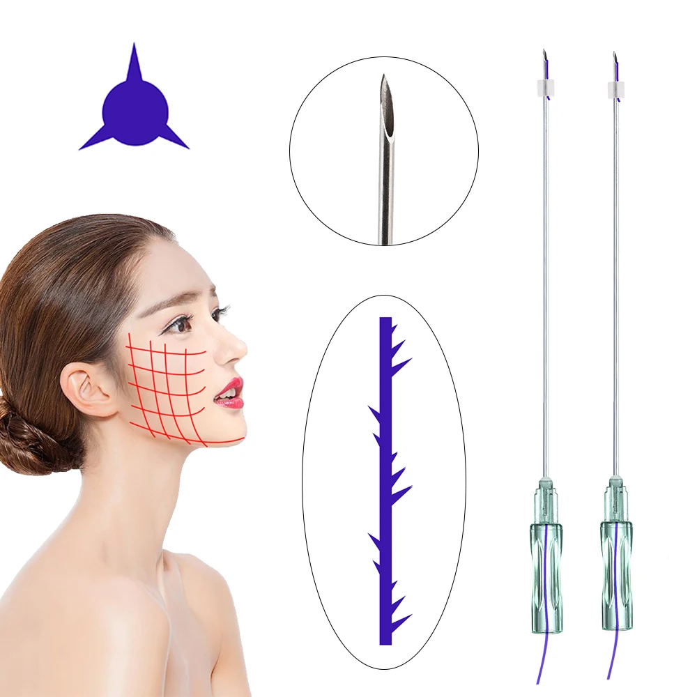 Cheapest Plastic Surgery 21G 38mm COG 3D Thread PDO with Sharp Needle