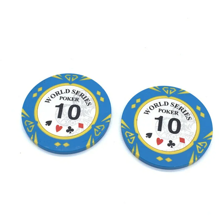 Custom design logo low MOQ clay/plastic/ceramic poker chips jetton printing ceramic challenge coins