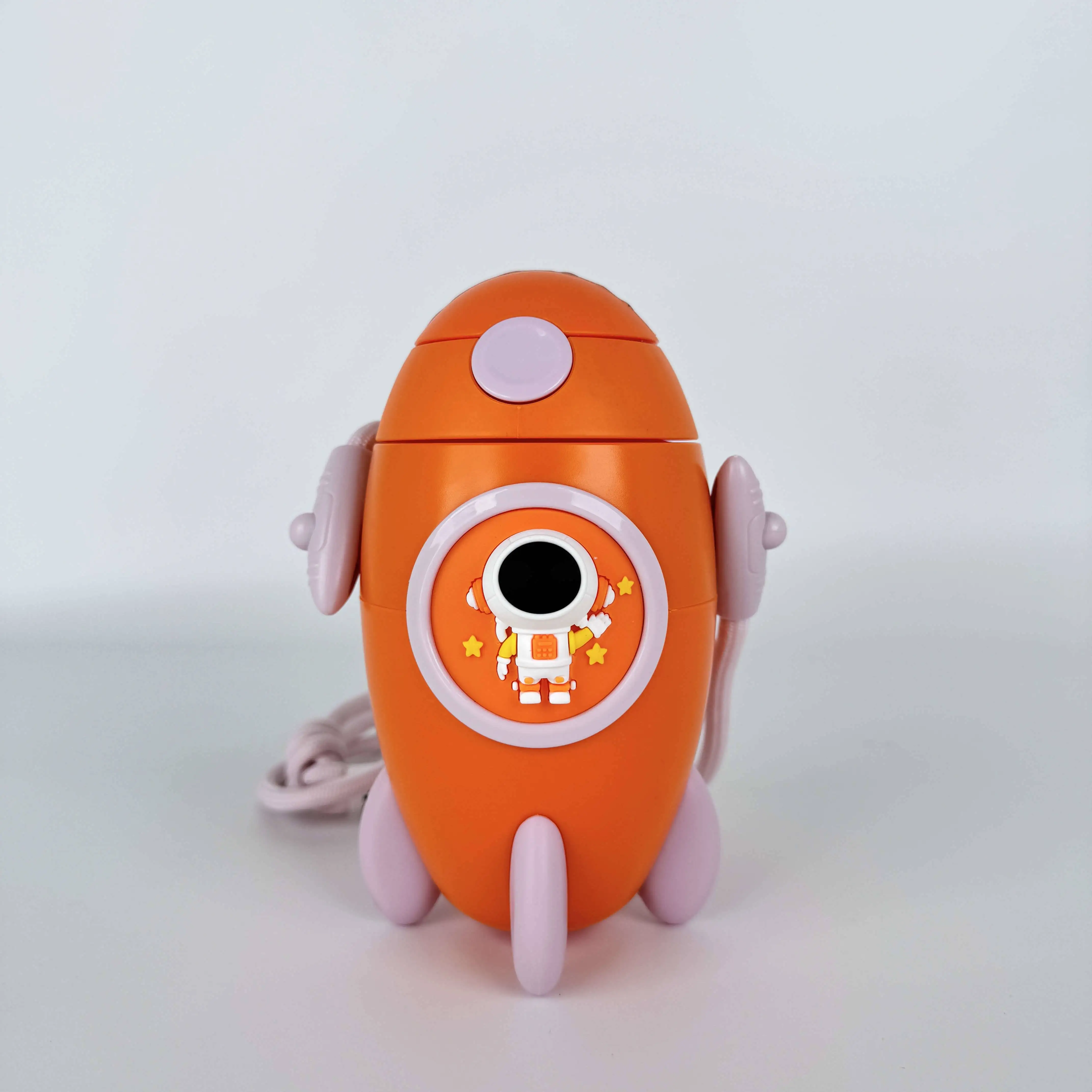 Creative Cartoon Rocket 500ML 16oz Kids Plastic Cute Outer Space Rocket Shaped Water Bottles Cartoon Drinking Water Bottles