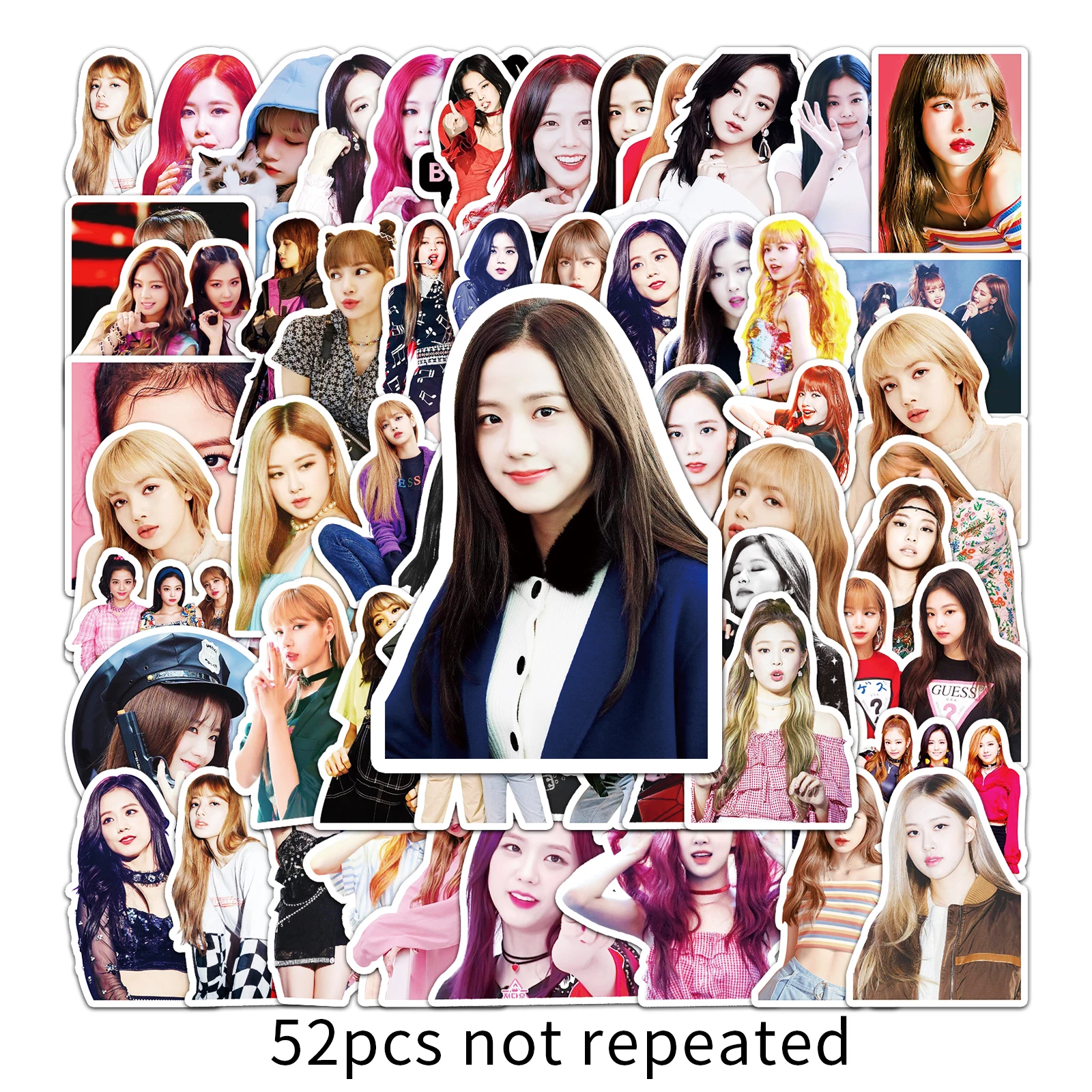 52Pcs Korean Girls Groups BLACKPINK Decorative Stickers For Kids Suitcase Laptop Bike Guitar Bottle Skateboard Vinyl PVC Decals