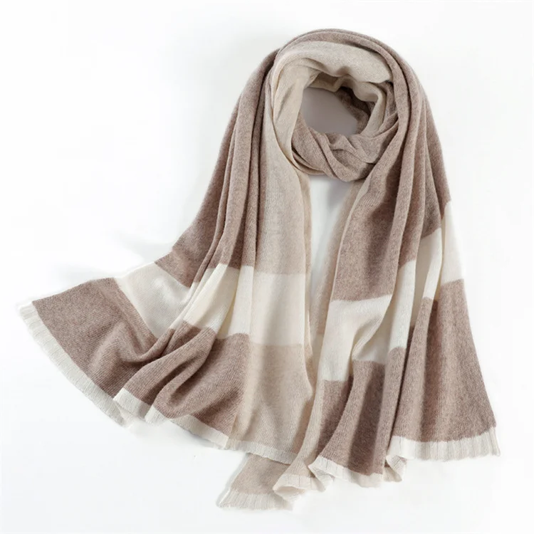 Graceful Cashmere Wool Feel Scarf Shawl Winter Plaid Warm Winter Wool Shawl