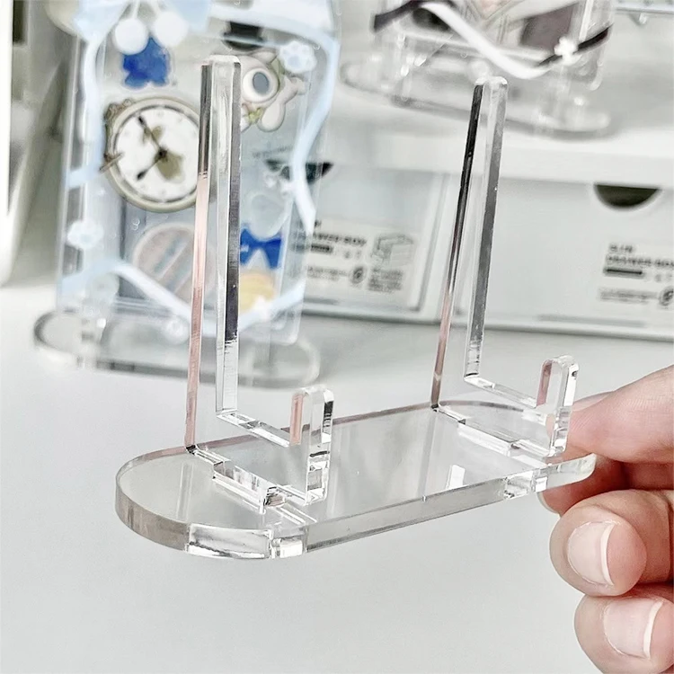 Single-Tier Acrylic Book Display Easel for Magazine Comic Phone Tablet Holder or Book Stands