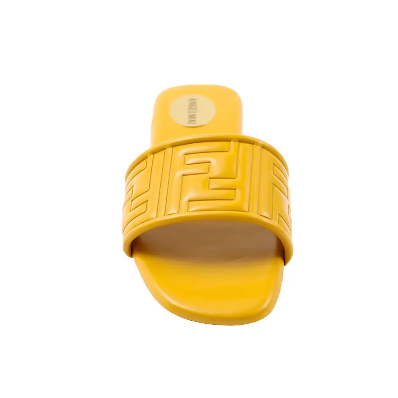 Fashion Open Toe Yellow Slipper Shoes Slipper Summer Slip On Beach Soft Sandalias Mujer Flat Sandal Shoes For Women New Styles