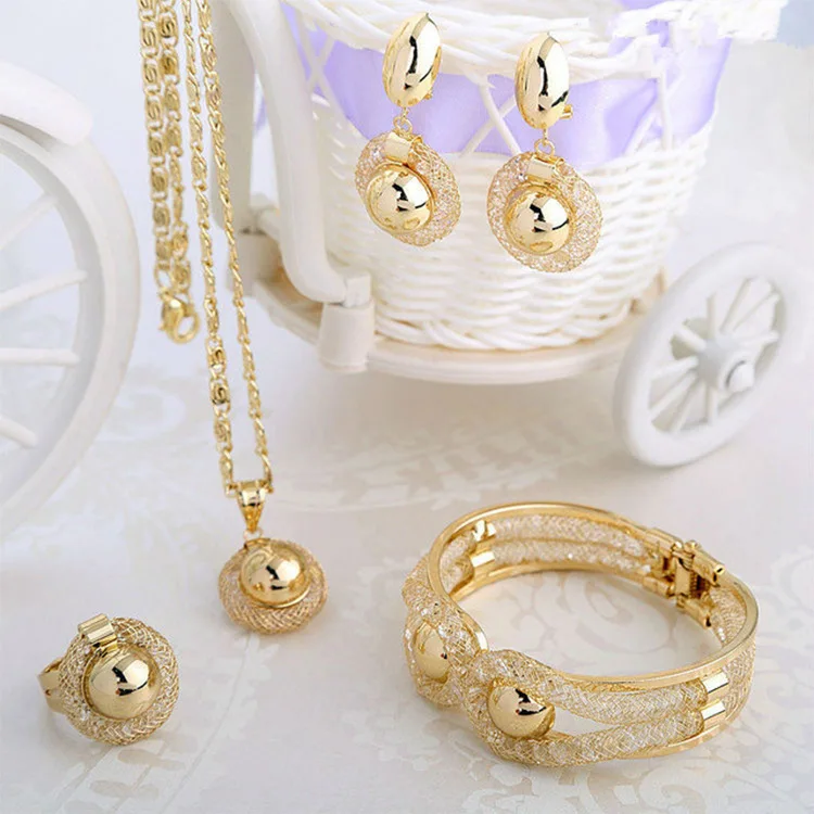 Custom Fashion Fine Copper Handmade Jewelry Sets Women Charms 18k Wedding Gifts Pendant Necklace Bracelet Earrings Ring Set