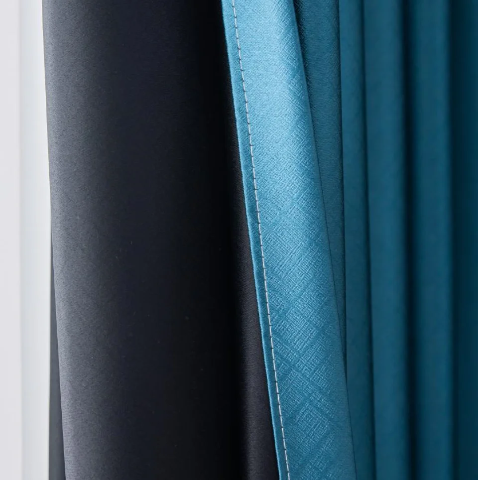 wholesale blackout modern sun block emboss white plain color window curtain fabric living room black out curtain & drapes