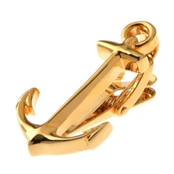 Wholesale Gold Color Ship Anchor Tie Pin Custom Rudder Sail Boat Tie Bar Mens Suit Shirt Formal Dress Fashion Accessory Tie Clip