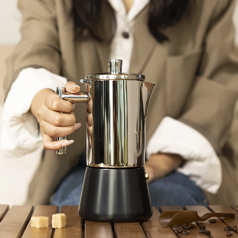 Stovetop Espresso Coffee Maker Italian Style 6 Cups Espresso Stainless Steel Moka Pot