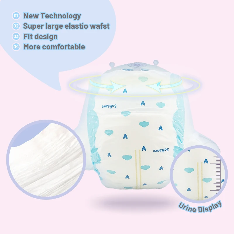 Softlove FREE SAMPLE Custom Wholesale SAP Super Absorbent Pampering Diapers Disposable Diapers Baby Diapers