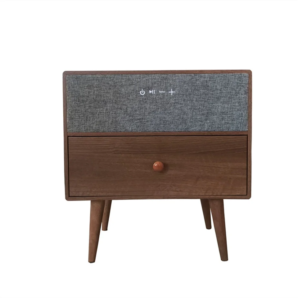Новый стиль умный динамик беспроводной зарядки прикроватная тумбочка современный коричневый для хранения Ночная