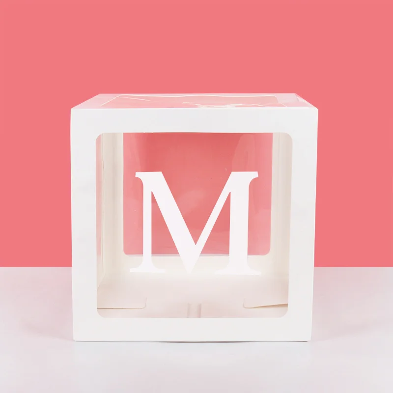 30 CM Girl and Boy Box Transparent Balloon Boxes Block for First Baby Shower Wedding Party Decorations