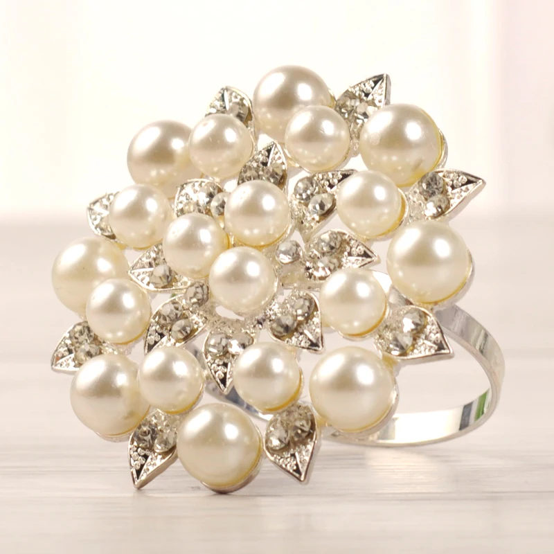 2022 New Wholesale Hot Sale Monogrammed Custom Wedding Napkin Rings Silver Gold And Enamel Napkin Rings