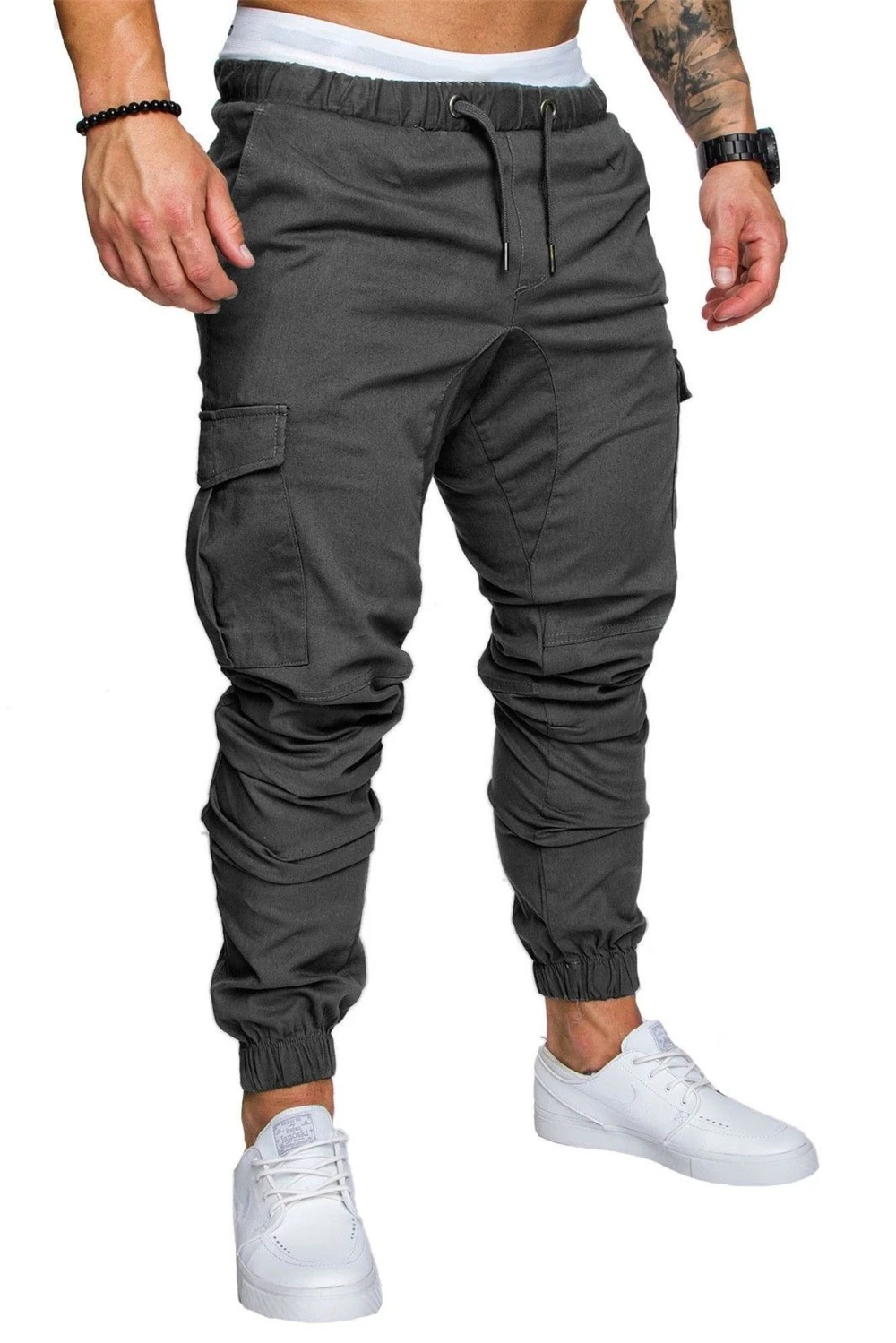 HC516P Wholesale Fitness Cargo Jogging Pants Elastic painter Custom Logo Running Blank Joggers Track Cargo Pants For Men