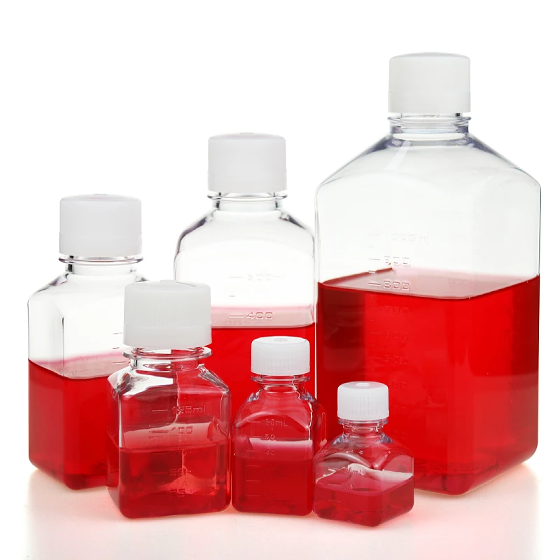 Rnase FreeTransparent sterilized reagent bottle 1000ml 500ml 30ml 50ml 125ml 250ml Laboratory plastic PET PETG Media Bottles
