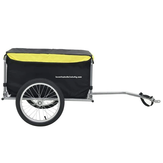 Bike Cargo Trailer Black and Yellow 60kg Bicycle Luggage Transport Cart