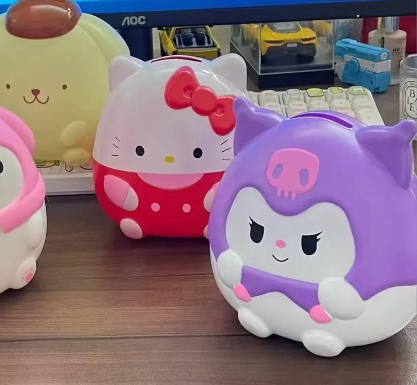 XUX Fashion Kuromi Melody Cinnamoroll Piggy Bank Kawaii Girl  Boy Money Bank Big Capacity kids Gift