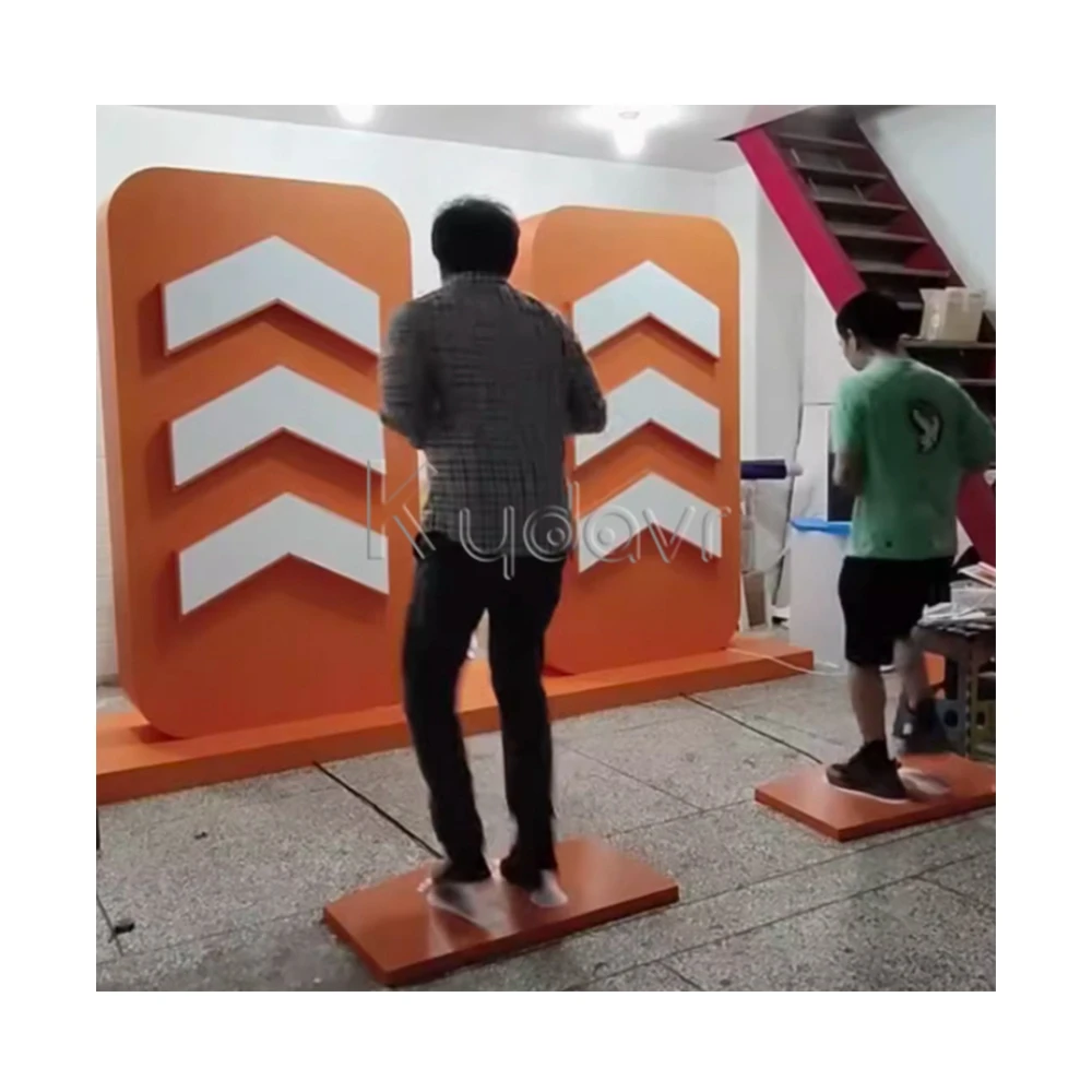 Amusement park outdoor playground kids play interactive games equipment step by step foot pedal power generator game