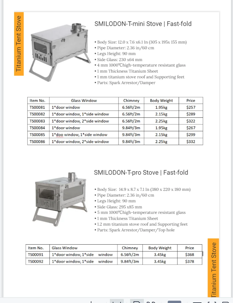 Mini Tent Stove Ultralight Stainless Steel Hot Tent Stove 30*19*15cm Outdoor Firewood Oven Portable Camping Wood Burning Stove