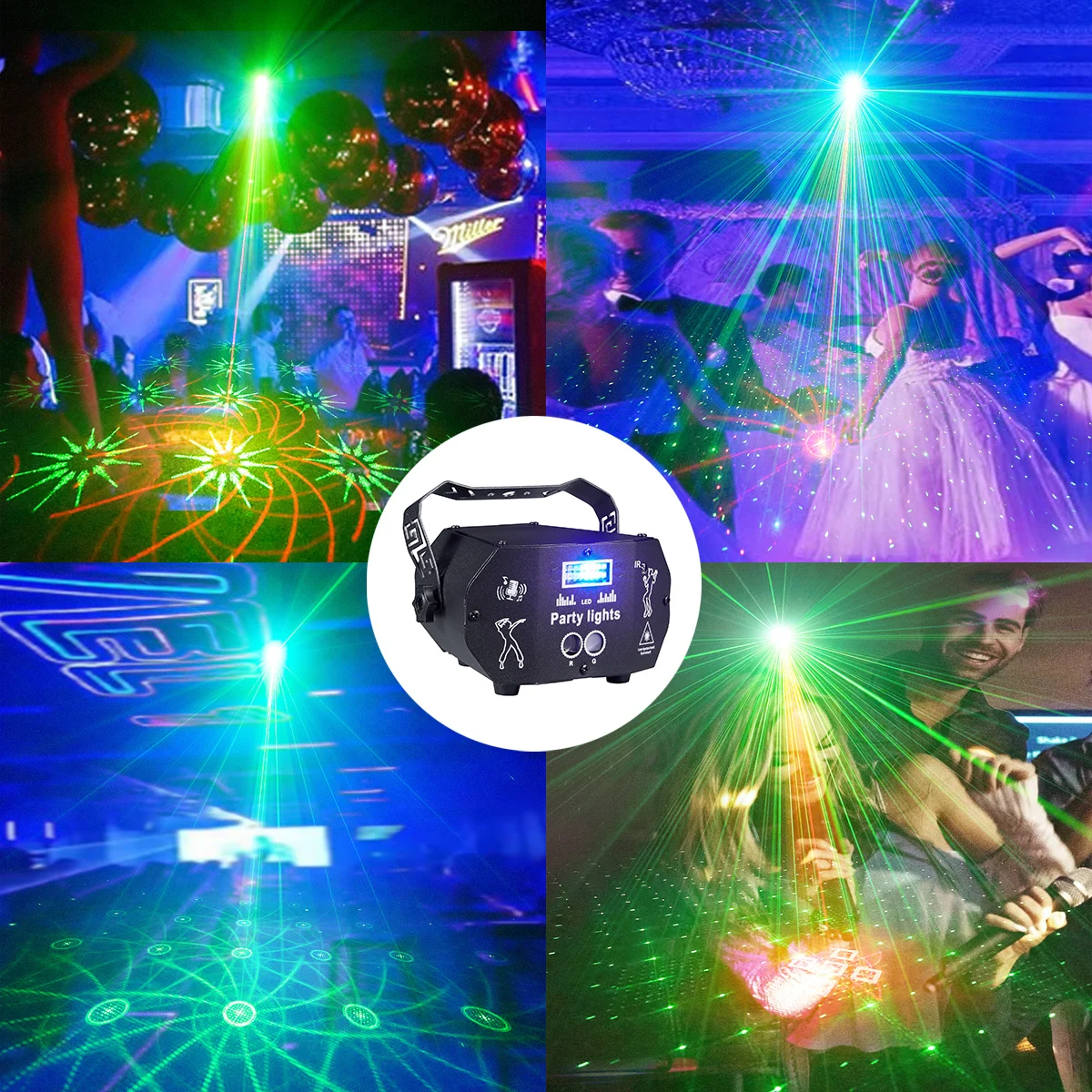 LED Strobe Projector Lights Disco Ball Effect DJ Xmas Club Holiday Dance Birthday Home Decor Remote Control Party Novelties
