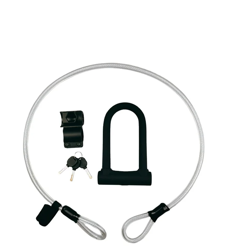 New Image EU Warehouse Stock Bicycle Bike Part Cycling Bicycle U Shape Lock With Cable MTB Durable Portable Road Bike Cable Lock