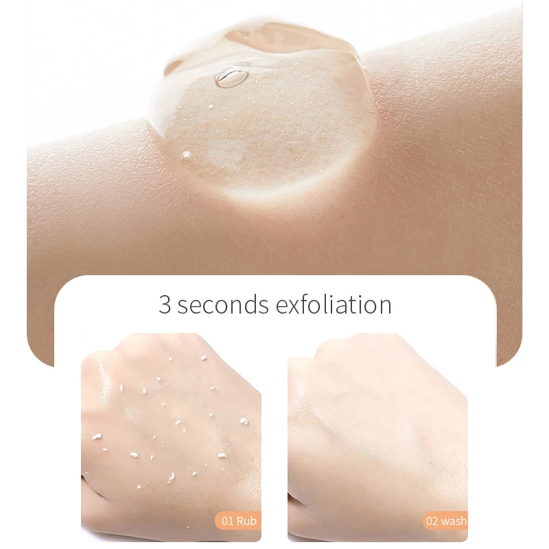 Private Label Organic Exfoliator Remove Dead Exfoliating Peeling Skin Gel Body Scrub Face Wash Facial Cleanser