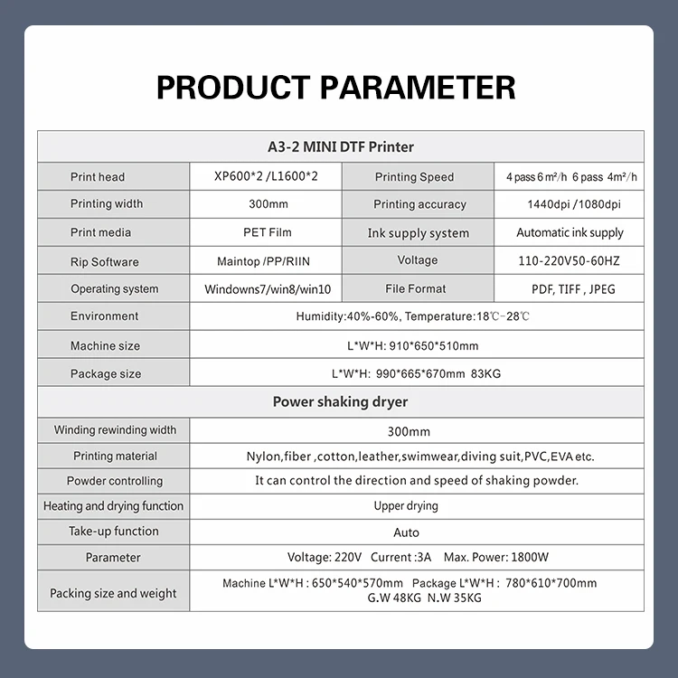 DTF Film DTF printer DIY Custom Logo Heat Transfer T shirt printing Machine Digital dtf printer XP600