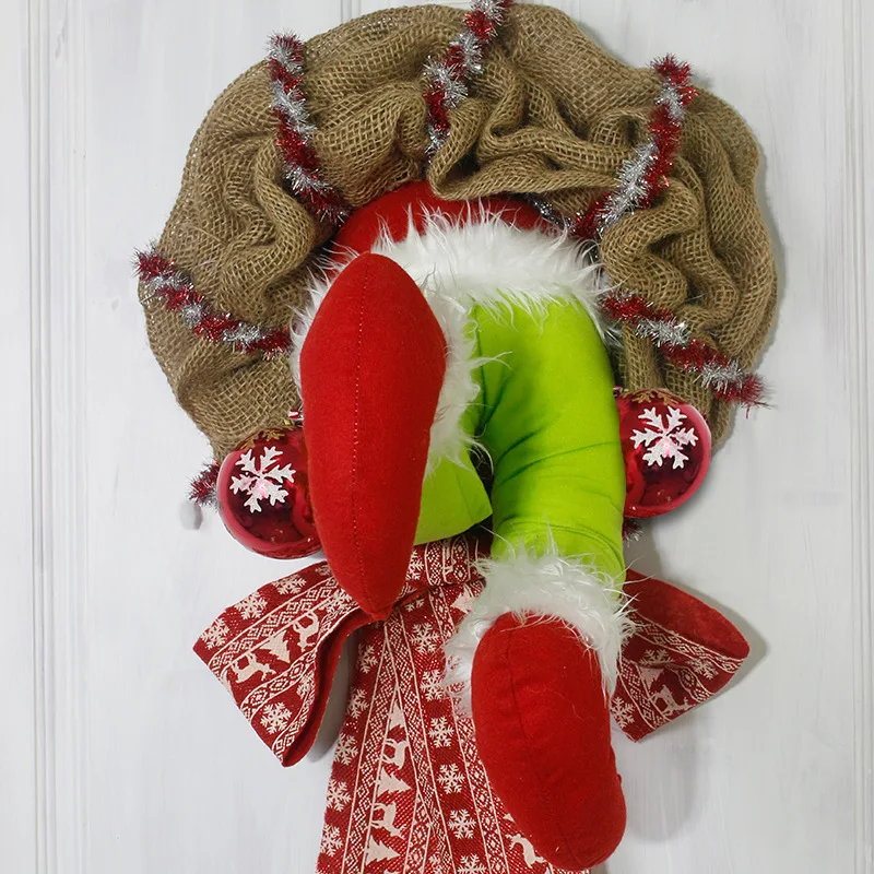 2024 Creative Cross-Border New Year Home Decor Party Front Door Wreath Thanksgiving Christmas Eve Decorations Christmas Garlands