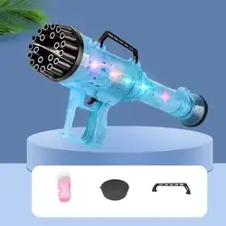 YIWU ALLSHINE 2022 Kids Outdoor Sport  Gatling Gun Soap Blower 21-hole Huge Bubble Machine Gun Rocket Boom Toys
