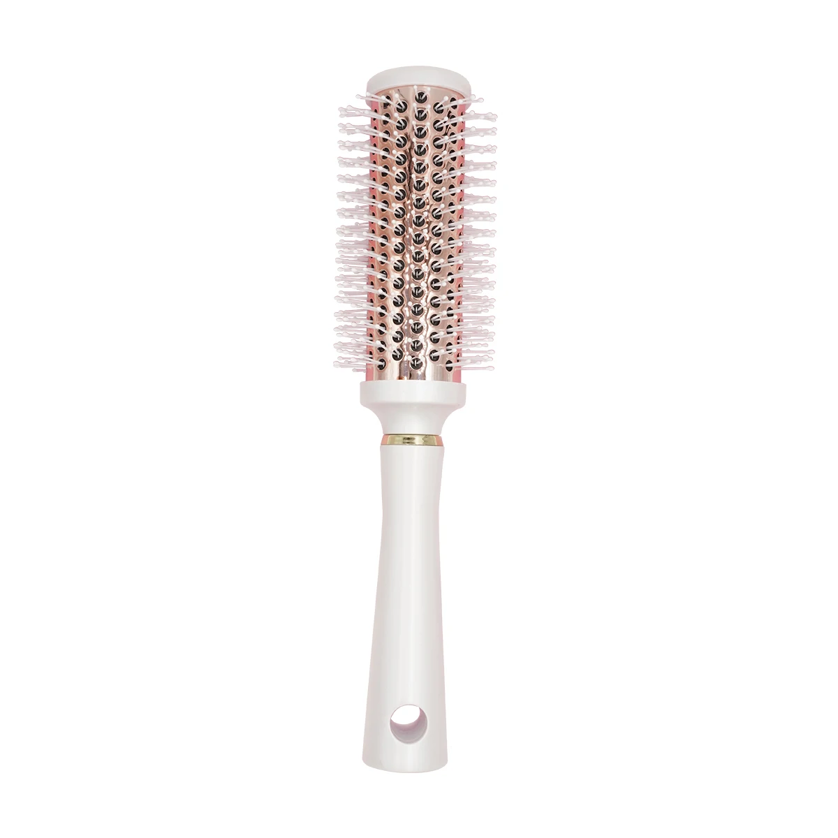 2022 Electroplating Ceramic Ionic Rose Gold Round Personal Salon Heat Resistance  Hair Brush for Blow Drying Curling&Straighten