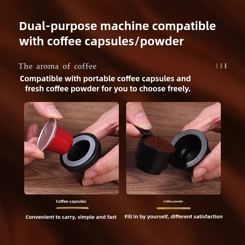 Portable Italian Capsule Coffee Machine Outdoor Household Health Kettle Household Automatic Handheld Pump Coffee Maker