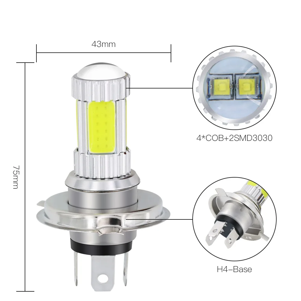 OEM ODM 3 9 W 260LM H4 светодиодные фары дальнего и ближнего света для мотоциклов 10-30V