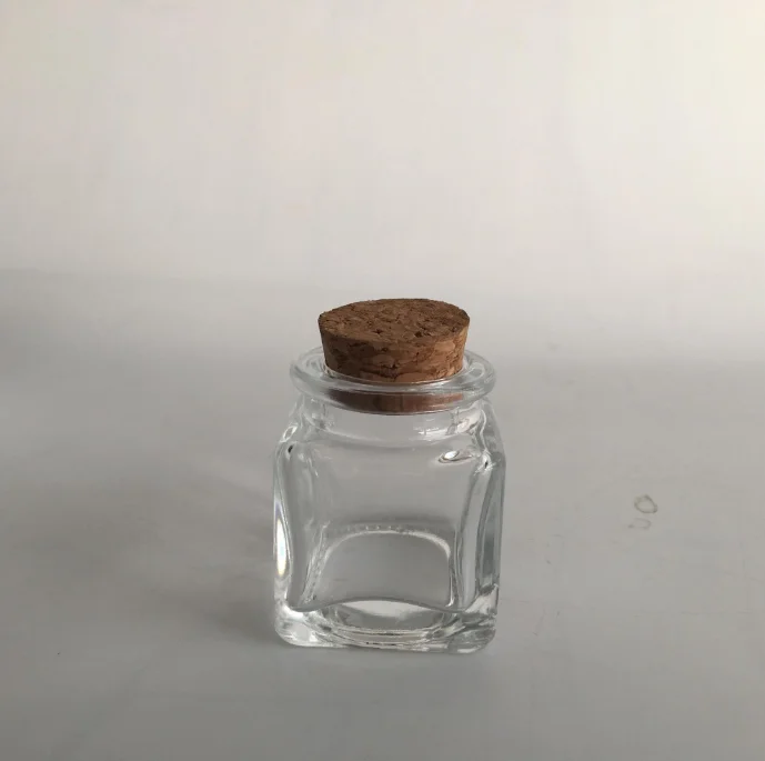 30ml glass saffron jar with cork and shirking sleeves  storage jar for saffron small glass jar for gift