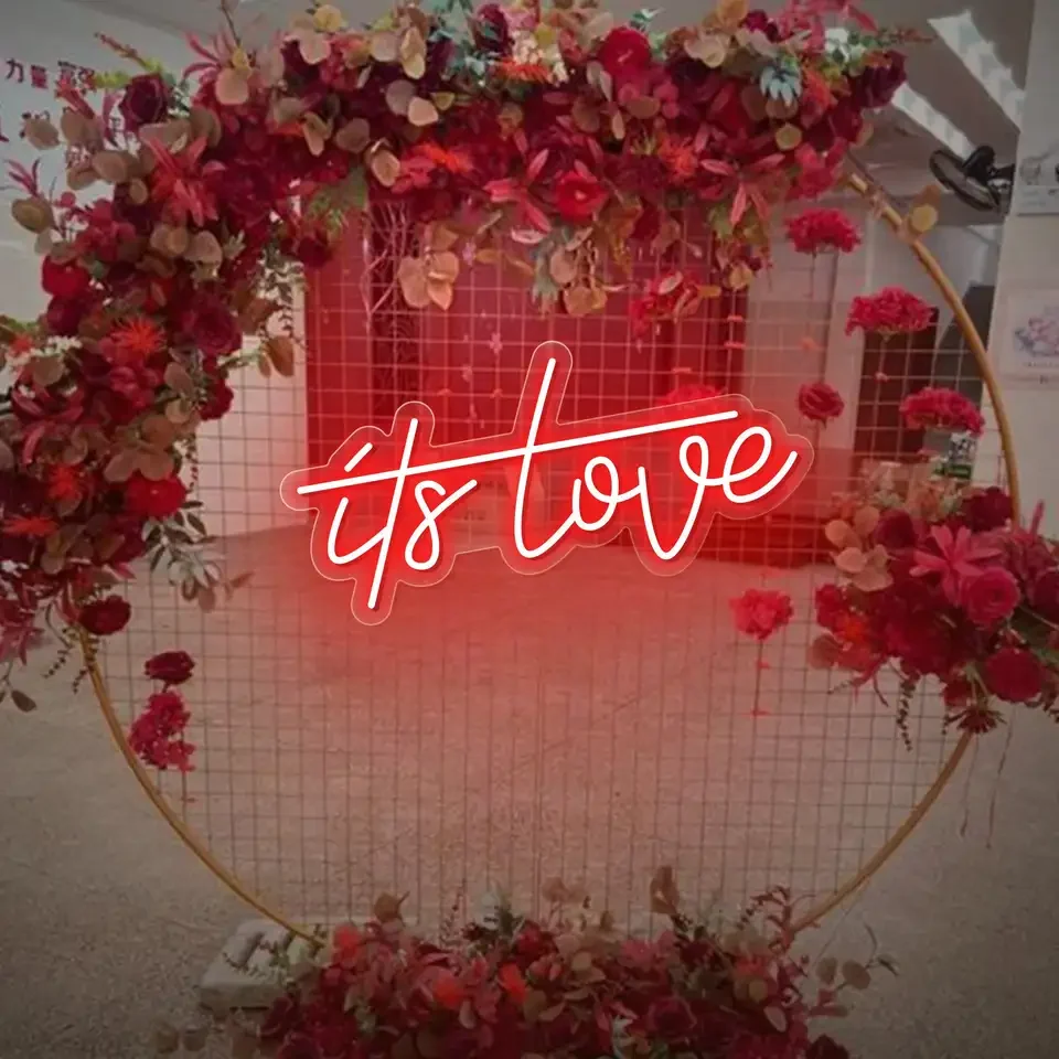 Wholesale flexible custom neon light acrylic rgb lights wedding neon letter led its love neon sign for decorations