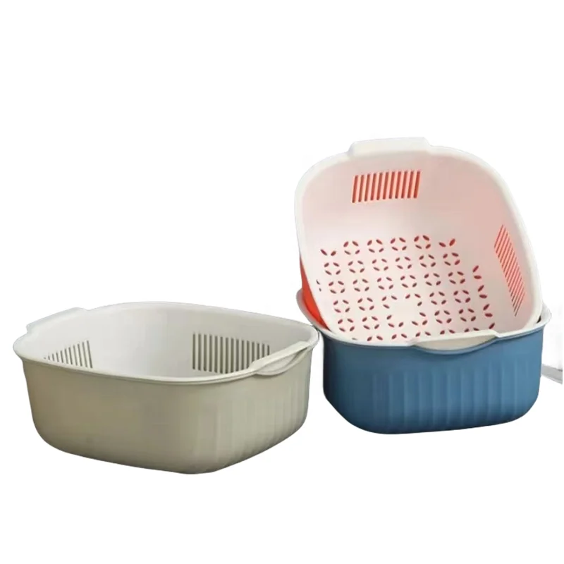 Multifunctional  household square Picnic Drain Basket Multifunctional Kitchen Sink  Washbasin Amoy Basket