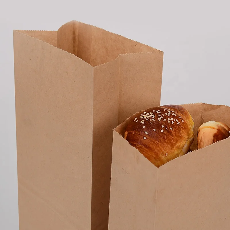 Wholesale Small Food Bread Square Bottom Kraft SoS Paper Bag