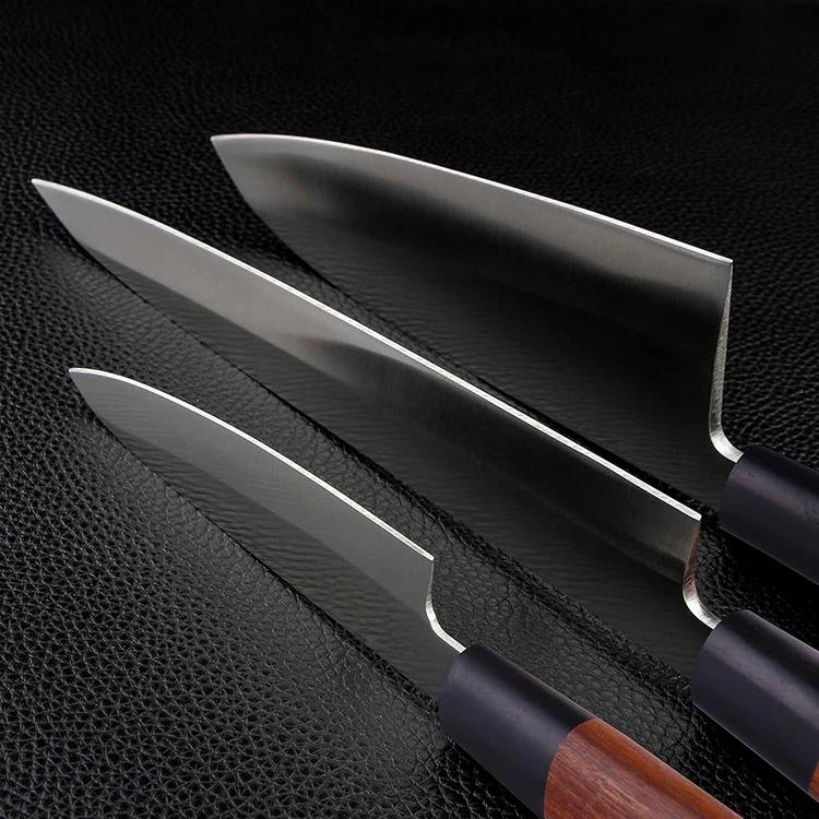 Wholesale Supply 3 Pieces Stainless Steel Japanese Sushi Knife Set kitchen knives Chef knife set