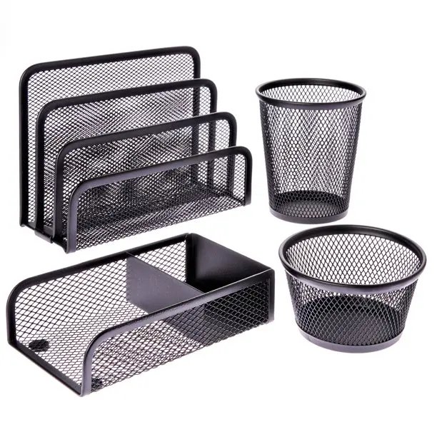 Desktop Organizers & Pencil Holders Drawer Organizers Mesh Desk Organizer Set