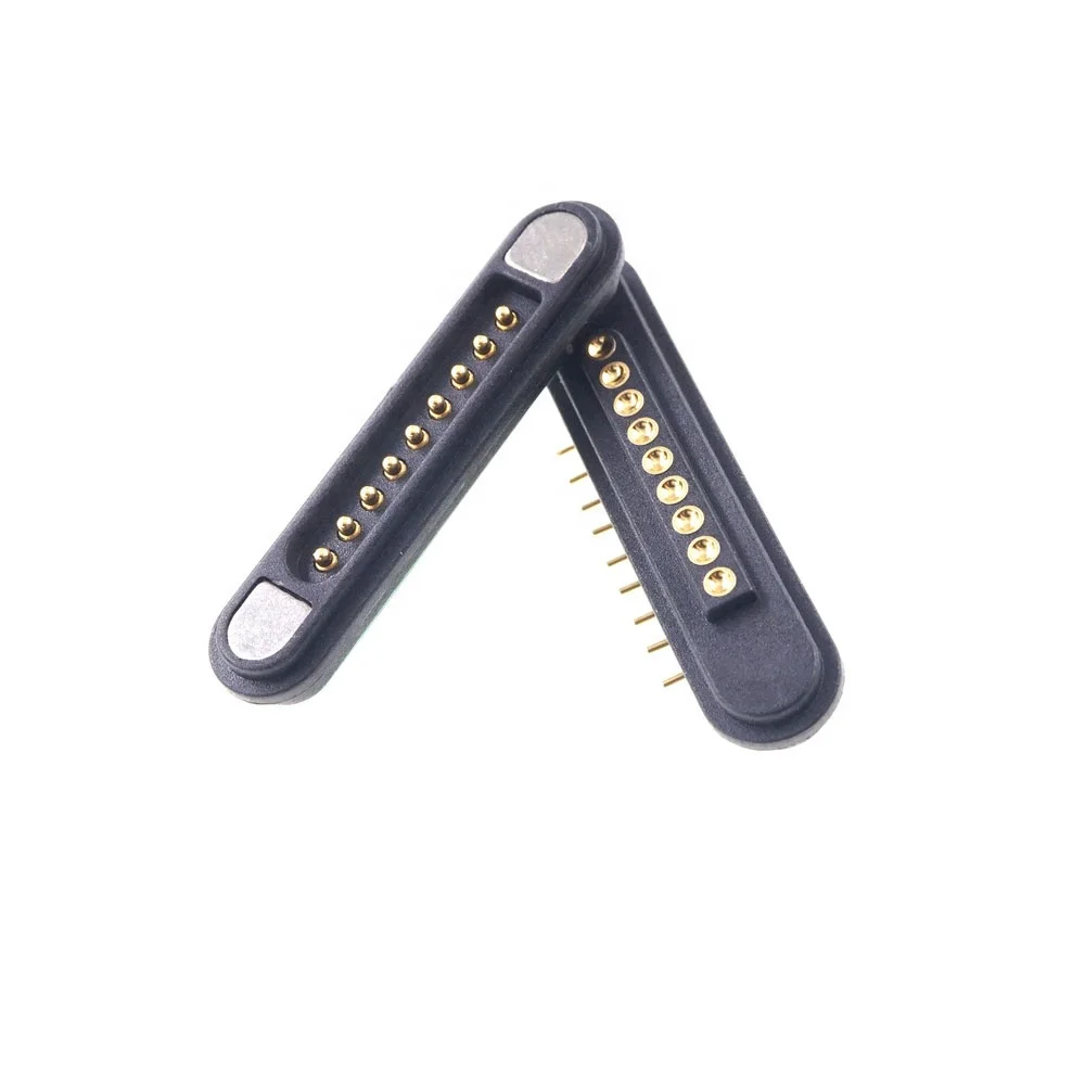 12V 5A Hight Current Strong Force Spring Load 2.2 Mm Horizontal 2 3 4 5 6 7 8 9 Pin Magnetic Male Female Pogo Pin Connector