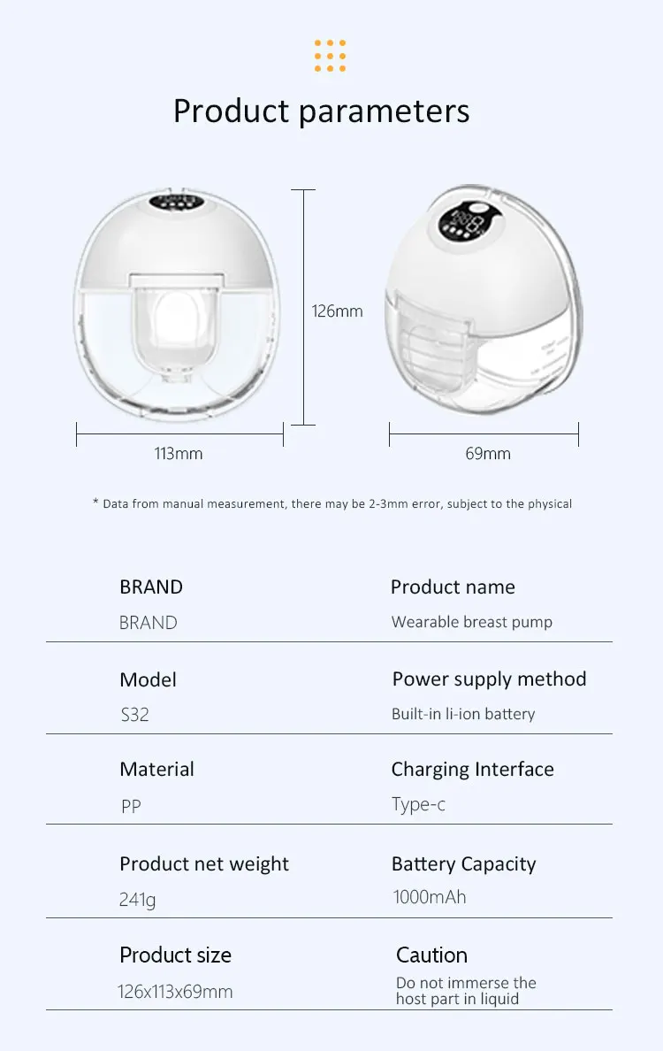New Launch Rechargeable Wearable Breast Pump 4Modes Free-Hands Silicone Electric for Breast Milk Storage plastic