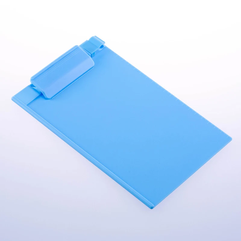 Memo size color clear clip bulk clipboards folder single plastic clipboard with pen holder