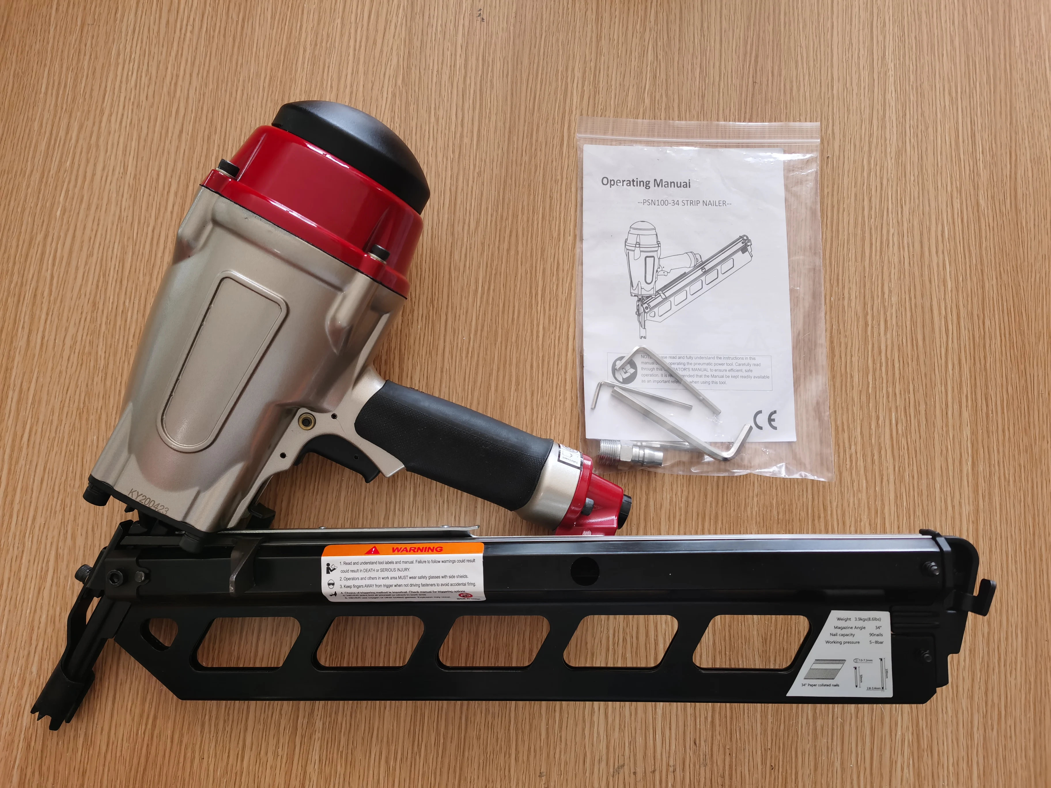 Psn100-34 Air Framing Nailer for 34 Degree Paper Strip Nail